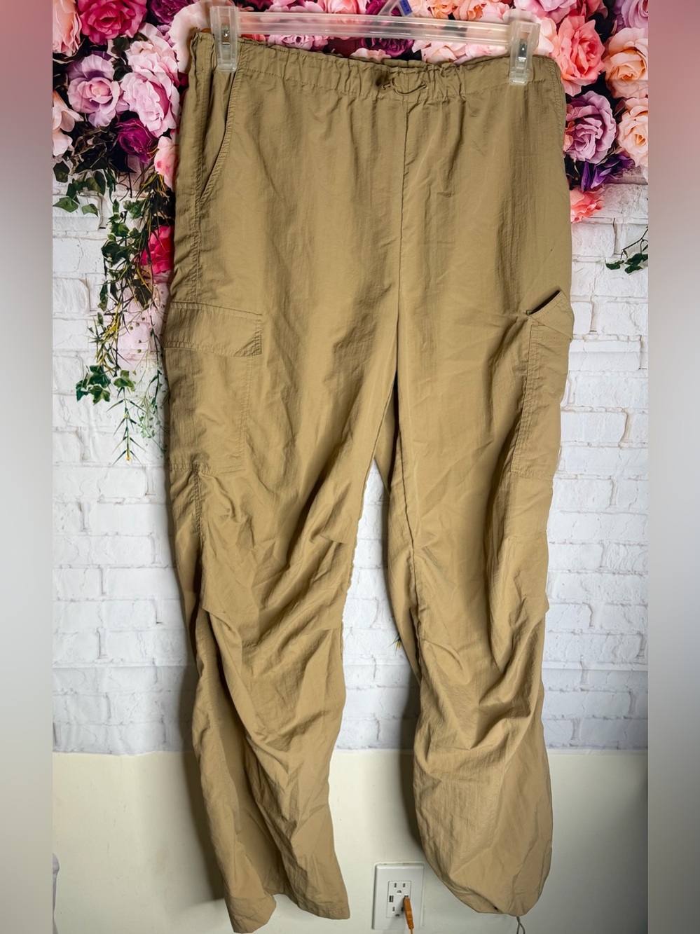 Love Tree Tan Women's Cargo Pants with Drawstring Hem